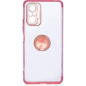 Xiaomi Redmı Note 10 Pro Kılıf 4 Köşe Renkli Şeffaf Yüzüklü Manyetik Gess Silikon