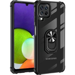 Samsung Galaxy A22 4g Kılıf Silikon Kenarlı Yüzüklü Manyetik Mola Kapak