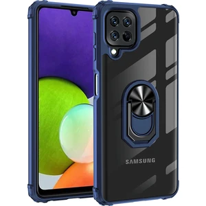 Samsung Galaxy A22 4g Kılıf Silikon Kenarlı Yüzüklü Manyetik Mola Kapak
