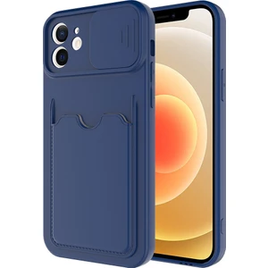 Apple Iphone 12 Kılıf Kartlıklı Kamera Korumalı Sürgülü Kartix Silikon