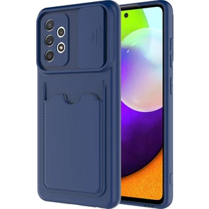 Samsung Galaxy A52 Kılıf Kartlıklı Kamera Korumalı Sürgülü Kartix Silikon