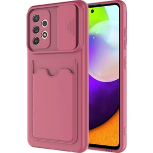 Samsung Galaxy A52 Kılıf Kartlıklı Kamera Korumalı Sürgülü Kartix Silikon