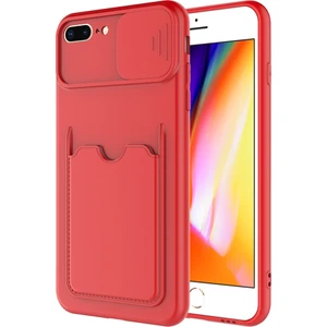 Apple Iphone 7 Plus Kılıf Kartlıklı Kamera Korumalı Sürgülü Kartix Silikon