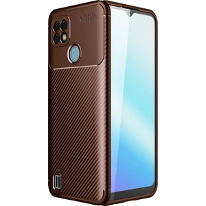 Realme C21 Kılıf Karbon Desenli Lux Negro Silikon