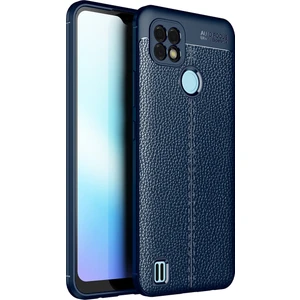 Realme C21 Kılıf Deri Desenli Lux Niss Silikon
