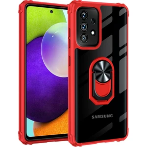Samsung Galaxy A32 4g Kılıf Silikon Kenarlı Yüzüklü Manyetik Şeffaf Mola Kapak