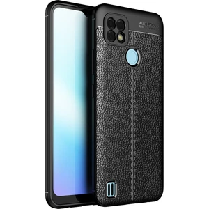 Realme C21 Kılıf Deri Desenli Lux Niss Silikon