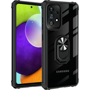Samsung Galaxy A72 Kılıf Silikon Kenarlı Yüzüklü Manyetik Mola Kapak