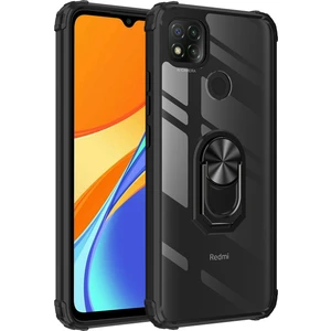 Xiaomi Redmi 9c Kılıf Silikon Kenarlı Renkli Yüzüklü Manyetik Mola Kapak