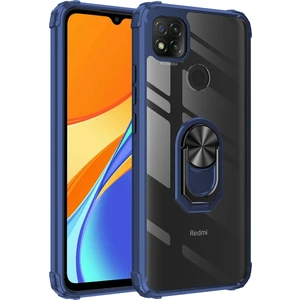 Xiaomi Redmi 9c Kılıf Silikon Kenarlı Renkli Yüzüklü Manyetik Mola Kapak