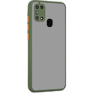 Samsung Galaxy M31 Kılıf Silikon Kenarlı Kamera Korumalı Buzlu Hux Kapak