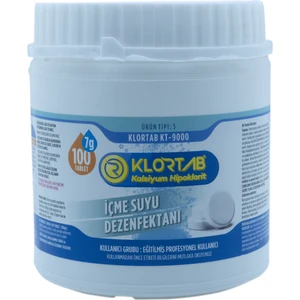Klortab Nadcc Içme ve Kullanım Suyu Dezenfektanı 7GR/100ADET - Klortab Kalsiyum Hipoklorit 7GR/100ADET