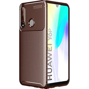 Huawei Y6P Kılıf Karbon Desenli Lux Negro Silikon