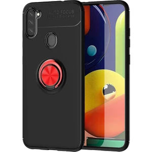 Samsung Galaxy A11 Kılıf Yüzüklü Manyetik Ravel Silikon