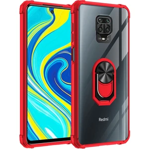 Xiaomi Redmi Note 9 Pro Kılıf Renkli Silikon Kenarlı Yüzüklü Manyetik Mola Kapak