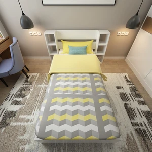Smart 90x190 Ölçülerinde Yatak Uyumlu Raflı Tek Kişilik Karyola, Beyaz - Smart