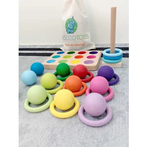 Montessori Eşleştirme Topları & Halka Seti - 12 Renk