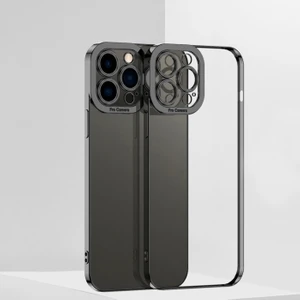 Fashion Series iPhone 12 Pro Kılıf Renkli Kenar Lazer Çerçeveli Silikon Kılıf ALL-35481