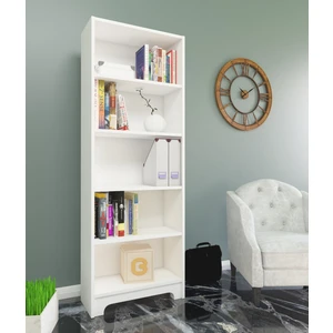 Nur Mobilya Eylül 5 Raflı Kitaplık Beyaz
