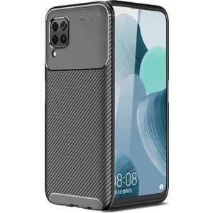 Huawei P40 Lite Kılıf Karbon Desenli Lux Negro Silikon