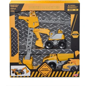 ML447 Power Machines Vinç, Damperli Kamyon ve Kepçe Inşaat Seti -Molmo