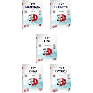3D Yayınları 2023 TYT Matematik - Geometri - Fizik - Kimya - Biyoloji Soru Bankası 5'li Set