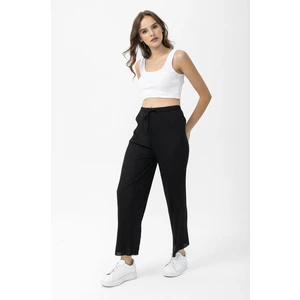 Kadın Beli Lastikli Ispanyol Paça Kaşkorse Pantolon