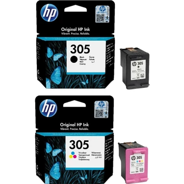 HP 305 3YM61AE 3YM60AE Renkli Kartuş Avantaj Paket Orijinal Yüksek Baskı