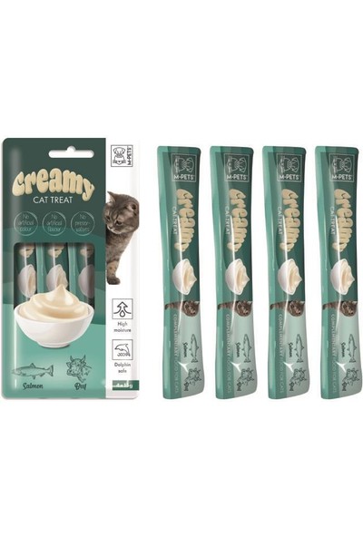 M-Pets Creamy Somon Balıklı Biftekli Kedi Ödülü