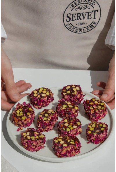 Bercekız Servet Şeker İlavesiz Narlı Antep Fıstıklı Gül Kaplı Servet Özel 400 gr