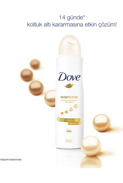 Dove Eventone Kadın Sprey Deodorant Kalendula Özü Koltuk Altı Kararmasına Etkin Bakım 150 ml