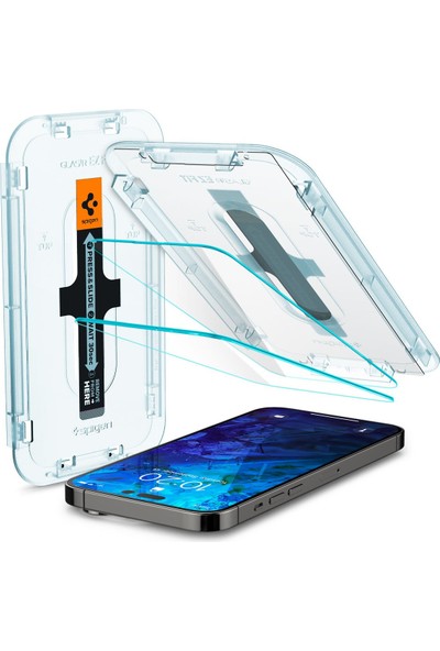 Spigen Apple iPhone 14 Pro Cam Ekran Koruyucu Kolay Kurulum Glas.tR Ez Fit ( Sensor Protection ) (2 Adet) - AGL05214
