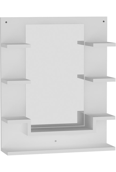 Arnetti Dicle Etajer Banyo Dolabı Beyaz 72X60X15 Aynalı 8 Raflı Kolay Kurulum Özel Tasarım