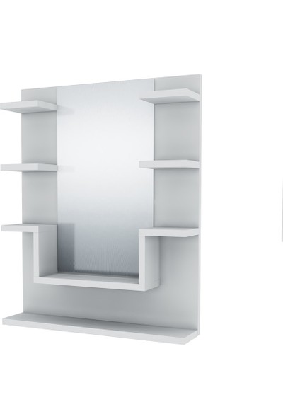 Arnetti Dicle Etajer Banyo Dolabı Beyaz 72X60X15 Aynalı 8 Raflı Kolay Kurulum Özel Tasarım