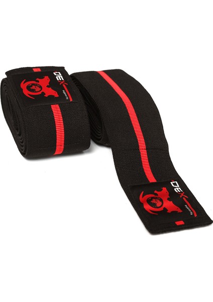 Knee Wraps + Wrist Wraps + 8 Loop Lifting Straps  3'lü Set