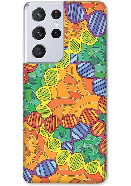 Deste Samsung Galaxy S21 Ultra Kılıf Dna Baskılı Desenli Silikon Kılıf A++-8113