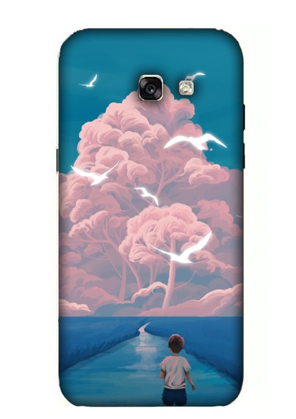 Deste Samsung Galaxy A5 2017 Kılıf Çocuk ve Kuşlar Baskılı Desenli Silikon Kılıf A++-8068