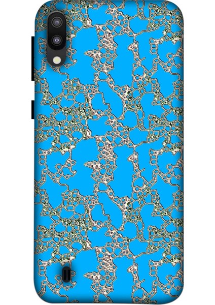 Samsung Galaxy M10 Kılıf Baskılı Mavi Desenli Zipax A++ Silikon - 8813