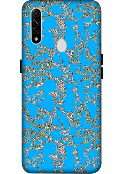 Oppo A31 Kılıf Baskılı Mavi Desenli Zipax A++ Silikon - 8813