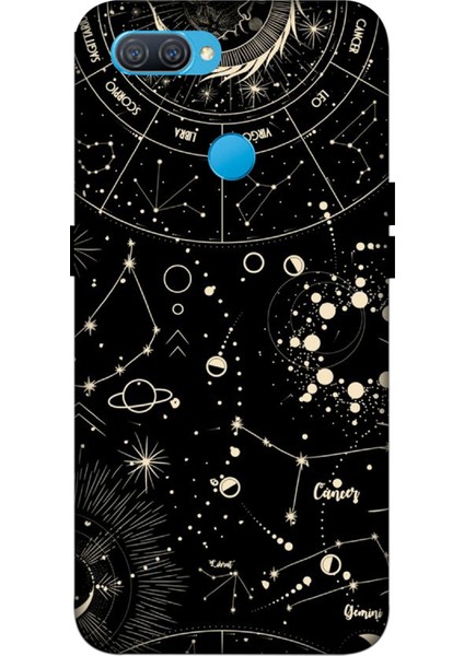 Oppo A12 Kılıf Baskılı Gezegen Desenli Zipax A++ Silikon - 8846