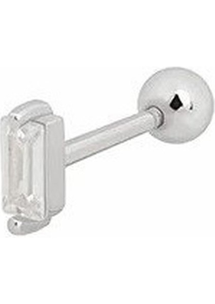 Gümüş Taşlı Tragus Kıkırdak Piercing Tek Küpe HS146R3
