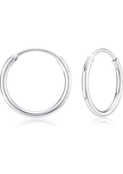 Gümüş 10 mm Ince Taşsız Halka Küpe