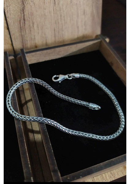 Gümüş Tilki Kuyruğu Model Erkek Zincir Bileklik fiyatları