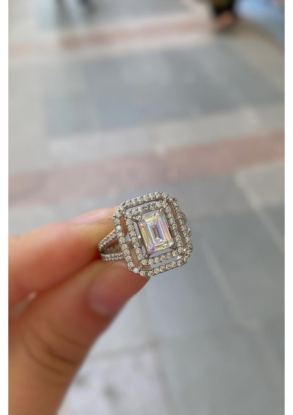 Gümüş Baget Taşlı Bayan Yüzük OZ46E26E fiyatları