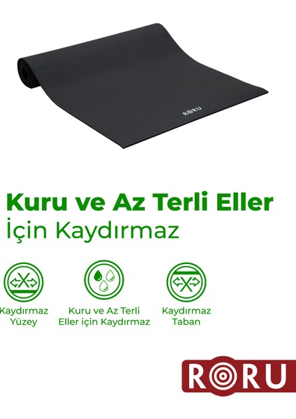 Roru Concept Pro Series Yoga Egzersiz Matı 173x62 cm 5 mm Kuru, Az Terleyen Eller İçin, Doğa Dostu, Fuşya