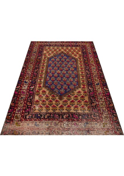 Gerçek El Dokuma Eskitme Vintage Halı 129 X 218 Cm 9320