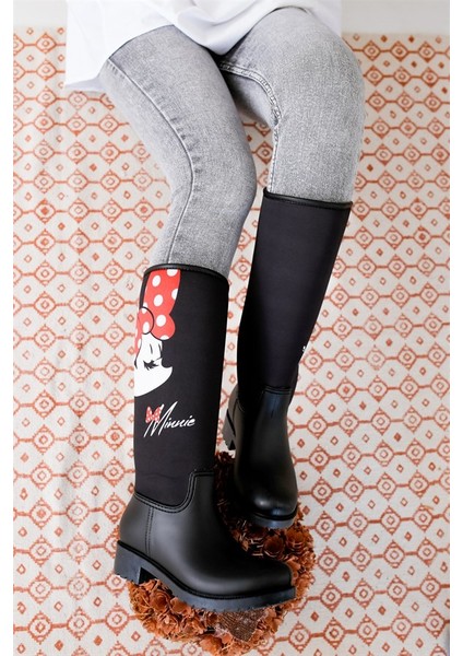 Minnie Mouse Imza Baskılı Kadın Yağmur Çizmesi modelleri