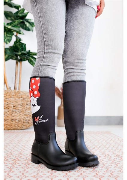 Minnie Mouse Imza Baskılı Kadın Yağmur Çizmesi fırsatları