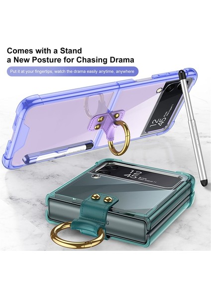 Samsung Galaxy Z Flip 3 Parmak Yüzük Şeffaf Silikon Hava Köşesi Darbeye Dayanıklı Koruma Cep Telefonu Kılıfı Kapağı (Yurt Dışından) fiyatları