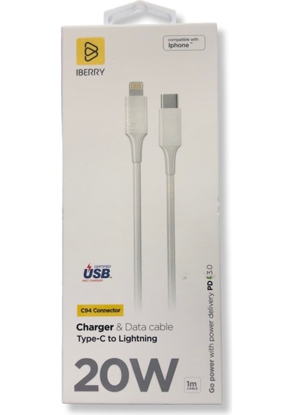 Iberrytype_c To Lightning 20W Pd Kablo